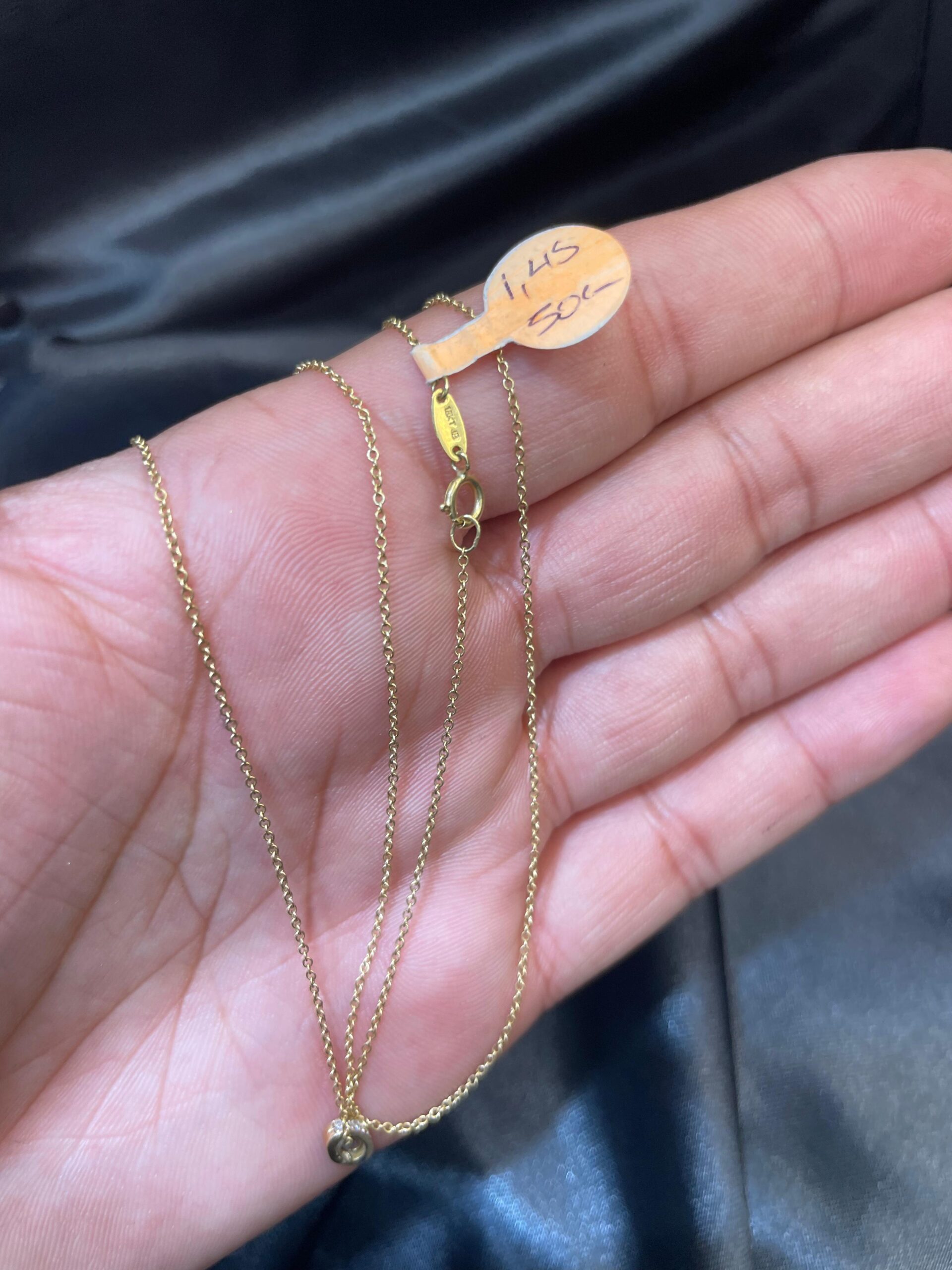 Cadena Tejido Aros + Dije Circonia - Imagen 3