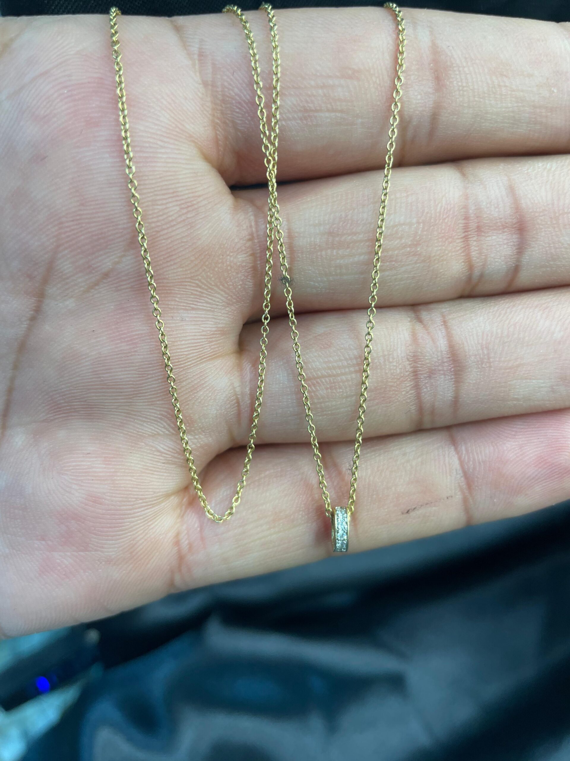 Cadena Tejido Aros + Dije Circonia - Imagen 4