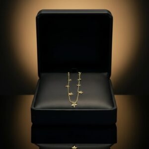Pulsera Tejido Aros + Colgantes Estrellas