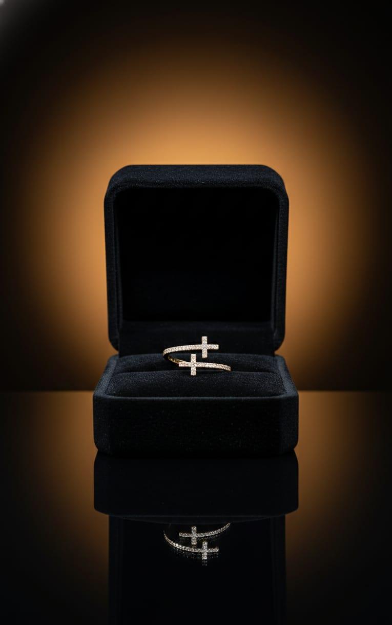 Anillo Dos Cruces Circonia