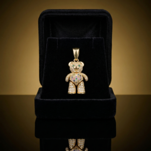 Colgante Dije Osito Teddy con Pavé Multicolor